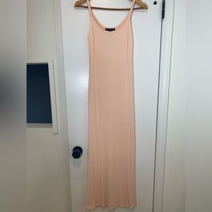 Forever 21 Stretchy Ribbed Pink Maxi Dress